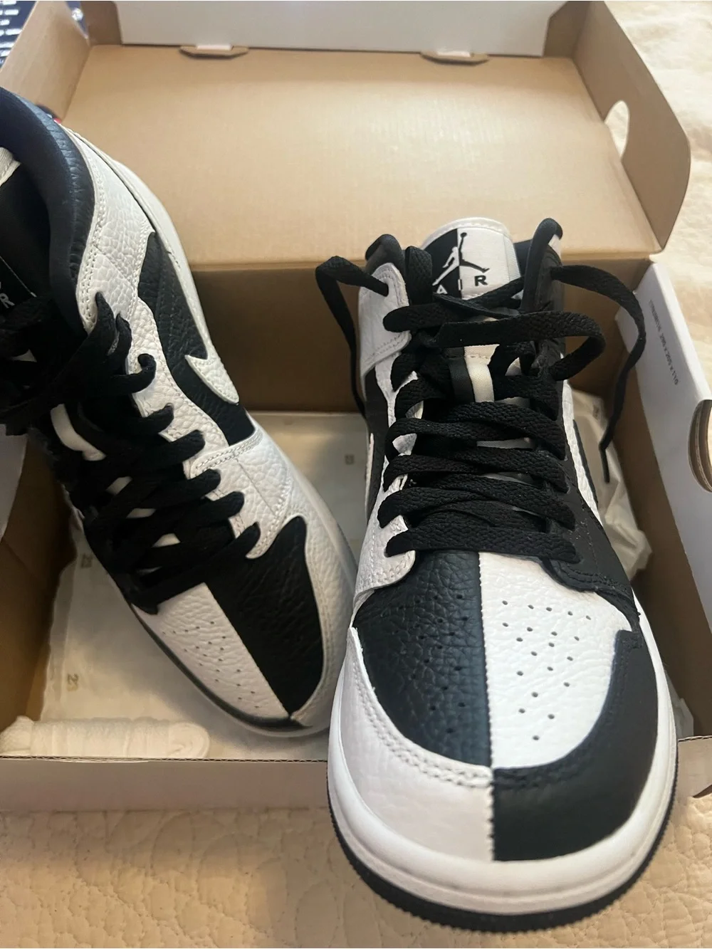 Nike Air Jordan 1 Mid “Black & White Split” Womens 8